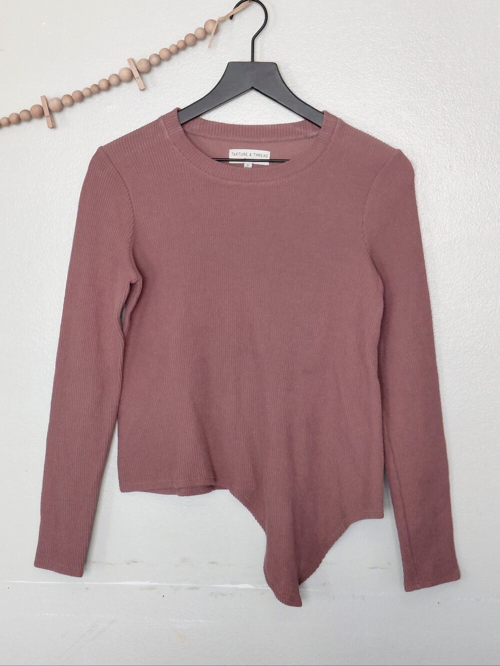 Madewell Texture & Thread Side Drape Ribbed Knit Top Size XS